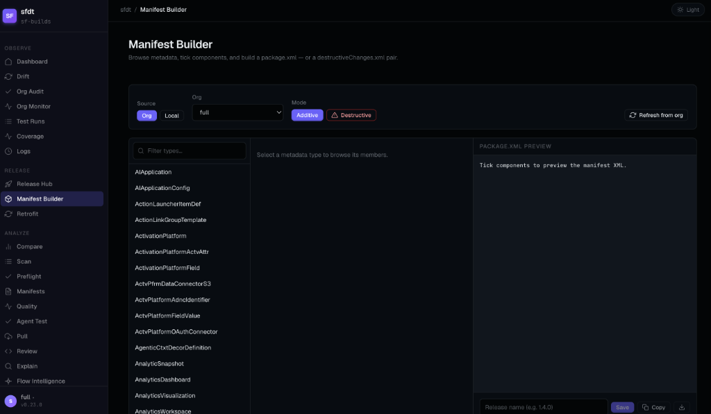 SFDT Manifest Builder