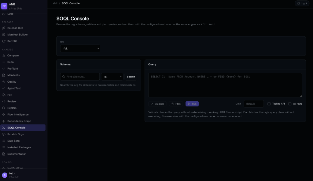 SFDT SOQL Console